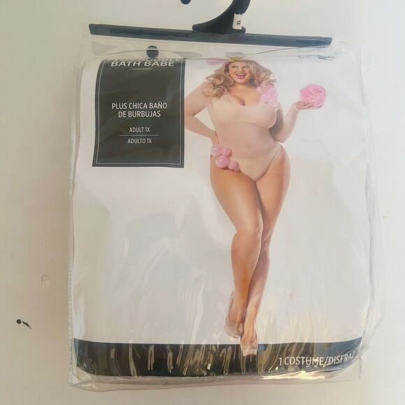 NWT Plus Bubble Bath Babe Halloween Costume Party Plus Size 1X Pink Girly - Picture 2 of 6